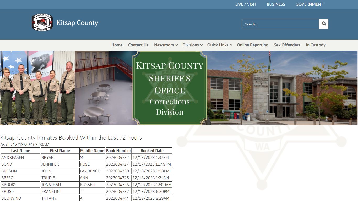 Booked Last 72 Hours - Kitsap